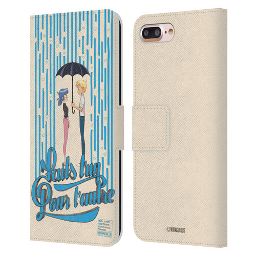 Miraculous Ladybug Sketches Made For Each Other Leather Book Wallet Case Cover For Apple iPhone 7 Plus / iPhone 8 Plus