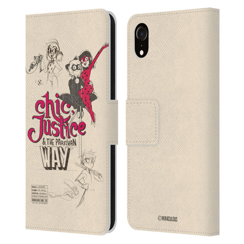 Miraculous Ladybug Sketches Chic Justice Leather Book Wallet Case Cover For Apple iPhone XR