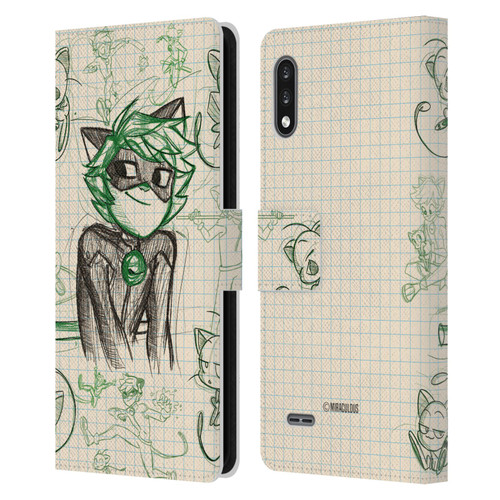 Miraculous Ladybug Sketches Cat Noir Leather Book Wallet Case Cover For LG K22