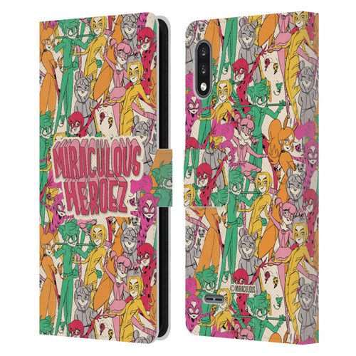 Miraculous Ladybug Sketches Heroes Pattern Leather Book Wallet Case Cover For LG K22