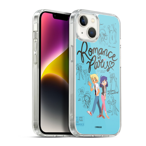 Miraculous Ladybug Sketches Romance In Paris Soft Gel Case for Apple iPhone 14 Plus & MagSafe