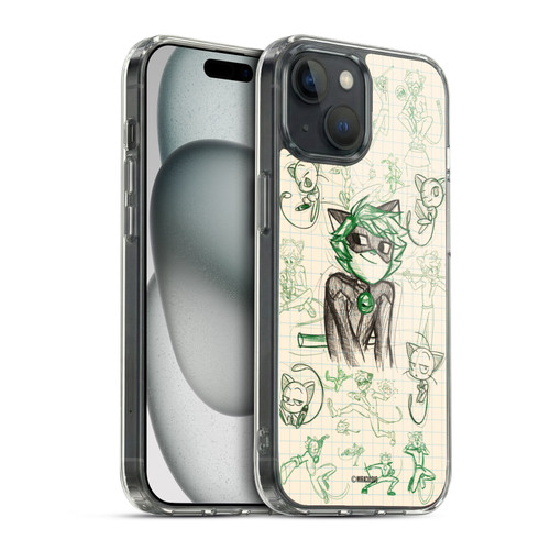 Miraculous Ladybug Sketches Cat Noir Soft Gel Case for Apple iPhone 15 & MagSafe