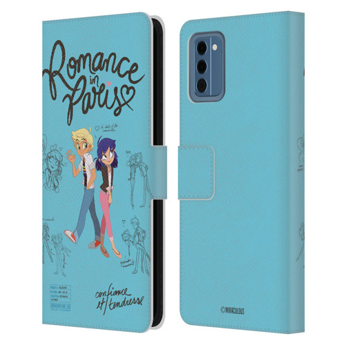 Miraculous Ladybug Sketches Romance In Paris Leather Book Wallet Case Cover For Nokia NC300