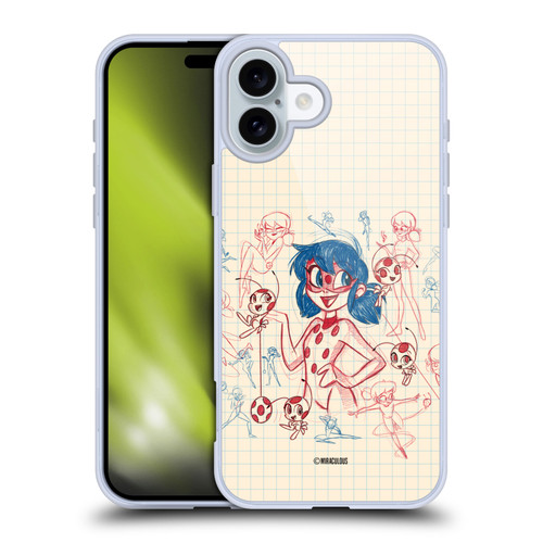 Miraculous Ladybug Sketches Ladybug Soft Gel Case for Apple iPhone 16 Plus