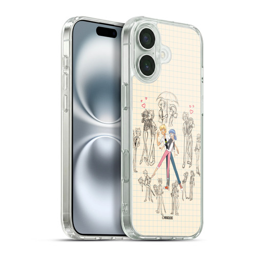 Miraculous Ladybug Sketches Marinette And Adrien Soft Gel Case for Apple iPhone 16 Plus & MagSafe