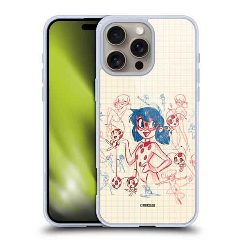 Miraculous Ladybug Sketches Ladybug Soft Gel Case for Apple iPhone 16 Pro Max
