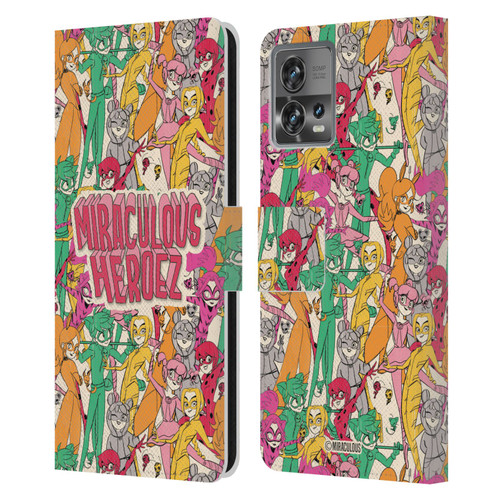 Miraculous Ladybug Sketches Heroes Pattern Leather Book Wallet Case Cover For Motorola Moto Edge 30 Fusion