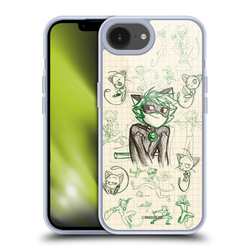 Miraculous Ladybug Sketches Cat Noir Soft Gel Case for Apple iPhone 16e