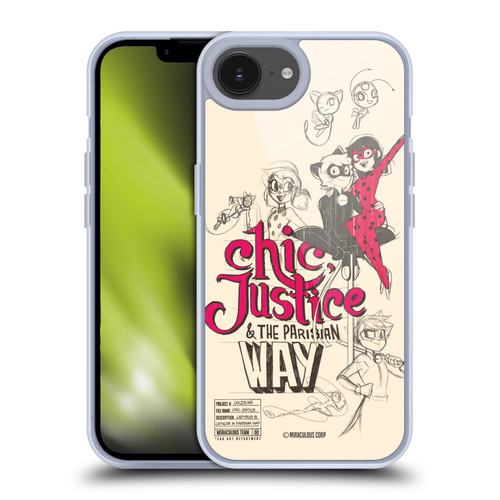 Miraculous Ladybug Sketches Chic Justice Soft Gel Case for Apple iPhone 16e