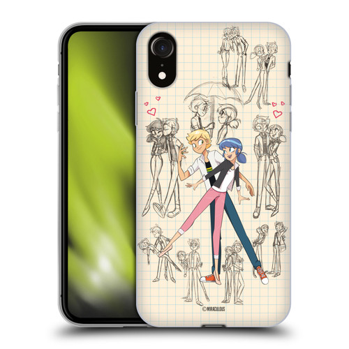 Miraculous Ladybug Sketches Marinette And Adrien Soft Gel Case for Apple iPhone XR