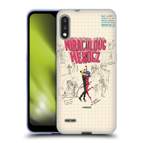 Miraculous Ladybug Sketches Ladybug And Cat Noir Soft Gel Case for LG K22