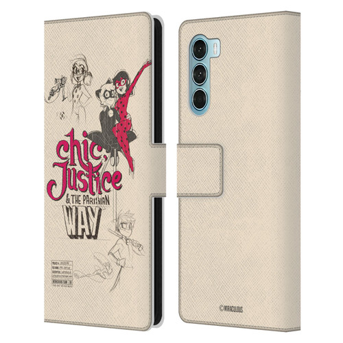 Miraculous Ladybug Sketches Chic Justice Leather Book Wallet Case Cover For Motorola Edge S30 / Moto G200 5G