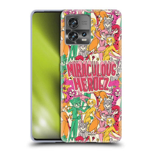 Miraculous Ladybug Sketches Heroes Pattern Soft Gel Case for Motorola Moto Edge 30 Fusion