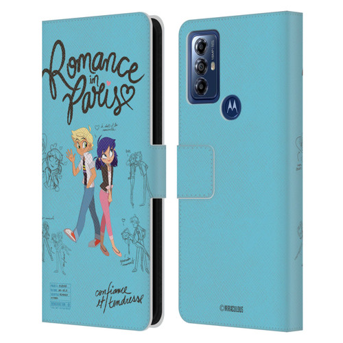 Miraculous Ladybug Sketches Romance In Paris Leather Book Wallet Case Cover For Motorola Moto G Play (2023)
