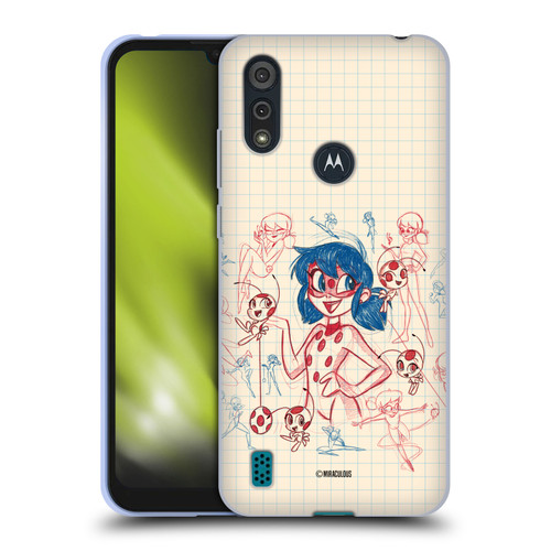 Miraculous Ladybug Sketches Ladybug Soft Gel Case for Motorola Moto E6s (2020)