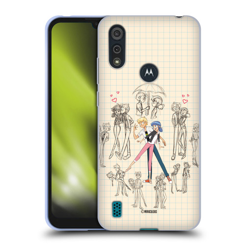 Miraculous Ladybug Sketches Marinette And Adrien Soft Gel Case for Motorola Moto E6s (2020) Miraculous Ladybug Sketches Marinette And Adrien Soft Gel Case for Motorola Moto E6s (2020)
