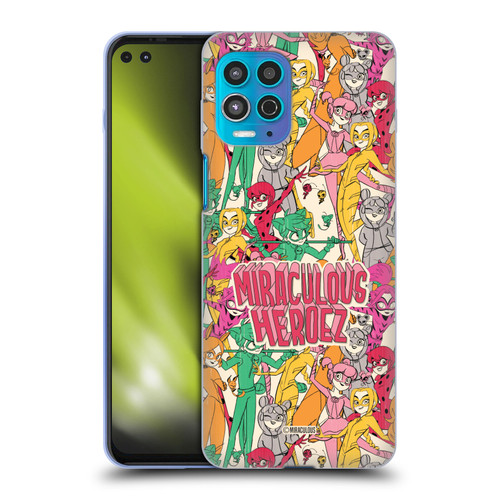 Miraculous Ladybug Sketches Heroes Pattern Soft Gel Case for Motorola Moto G100