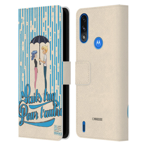 Miraculous Ladybug Sketches Made For Each Other Leather Book Wallet Case Cover For Motorola Moto E7 Power / Moto E7i Power
