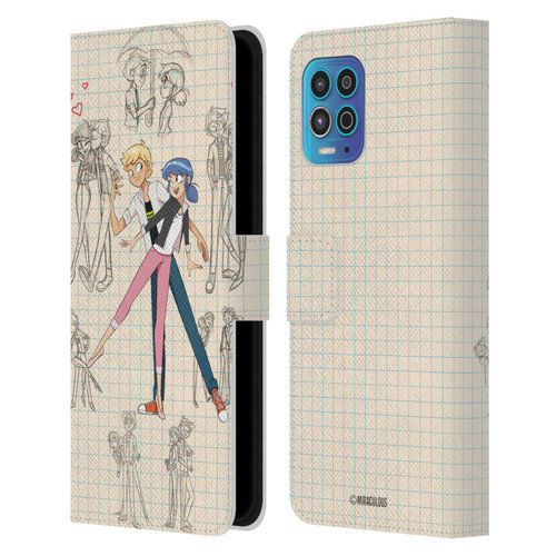 Miraculous Ladybug Sketches Marinette And Adrien Leather Book Wallet Case Cover For Motorola Moto G100 Miraculous Ladybug Sketches Marinette And Adrien Leather Book Wallet Case Cover For Motorola Moto G100