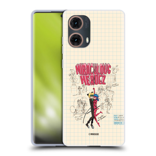 Miraculous Ladybug Sketches Ladybug And Cat Noir Soft Gel Case for Motorola Moto G85