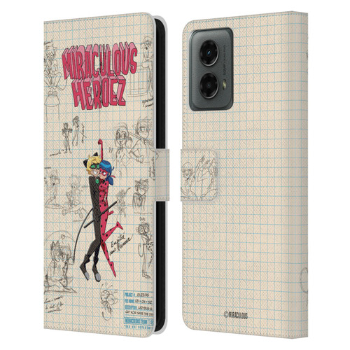 Miraculous Ladybug Sketches Ladybug And Cat Noir Leather Book Wallet Case Cover For Motorola Moto G (2024) Miraculous Ladybug Sketches Ladybug And Cat Noir Leather Book Wallet Case Cover For Motorola Moto G (2024)