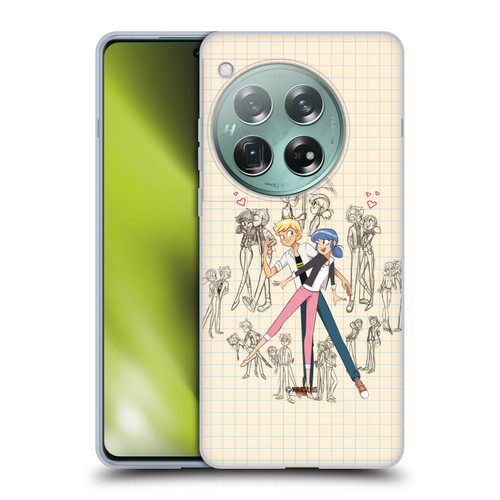 Miraculous Ladybug Sketches Marinette And Adrien Soft Gel Case for OnePlus 12 Miraculous Ladybug Sketches Marinette And Adrien Soft Gel Case for OnePlus 12