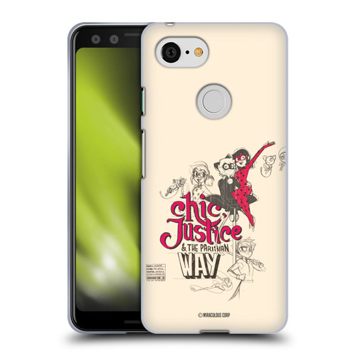 Miraculous Ladybug Sketches Chic Justice Soft Gel Case for Google Pixel 3