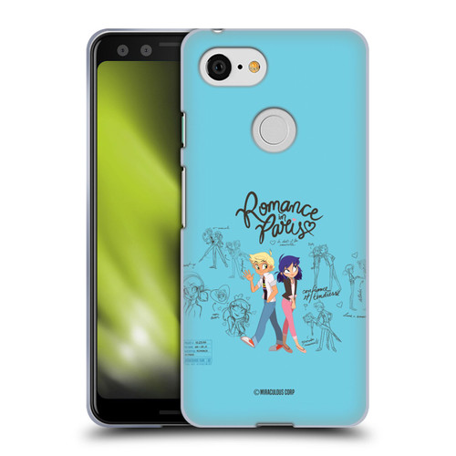Miraculous Ladybug Sketches Romance In Paris Soft Gel Case for Google Pixel 3