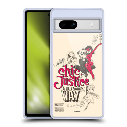 Miraculous Ladybug Sketches Chic Justice Soft Gel Case for Google Pixel 7a