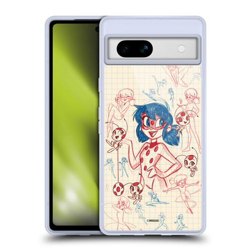Miraculous Ladybug Sketches Ladybug Soft Gel Case for Google Pixel 7a