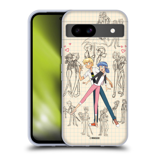 Miraculous Ladybug Sketches Marinette And Adrien Soft Gel Case for Google Pixel 8a