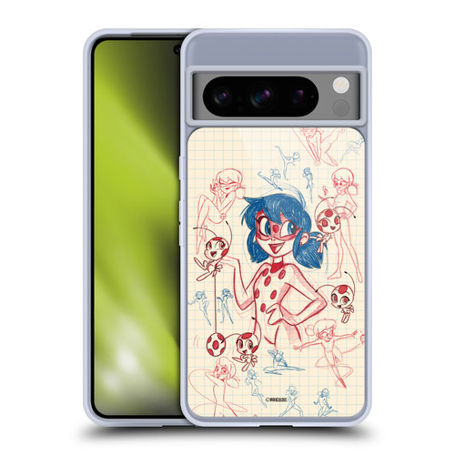 Miraculous Ladybug Sketches Ladybug Soft Gel Case for Google Pixel 8 Pro