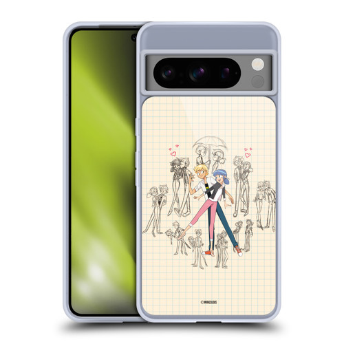 Miraculous Ladybug Sketches Marinette And Adrien Soft Gel Case for Google Pixel 8 Pro