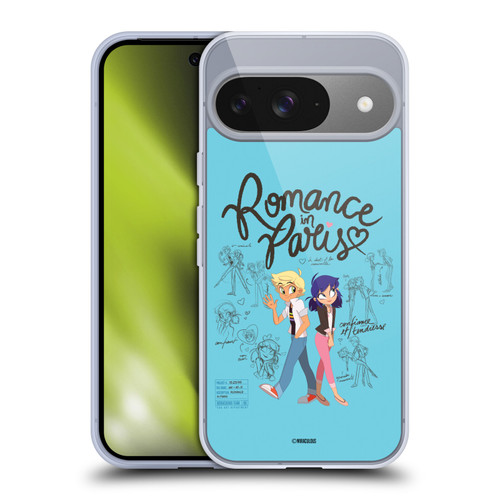 Miraculous Ladybug Sketches Romance In Paris Soft Gel Case for Google Pixel 9 / Pixel 9 Pro