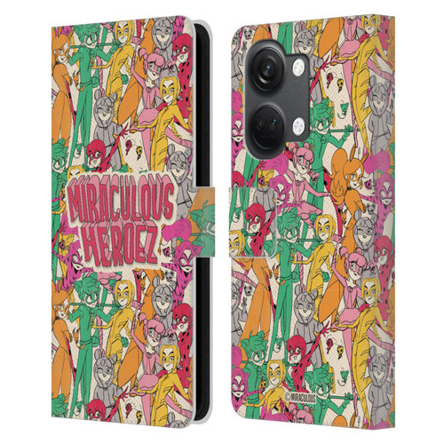 Miraculous Ladybug Sketches Heroes Pattern Leather Book Wallet Case Cover For OnePlus Nord 3 5G