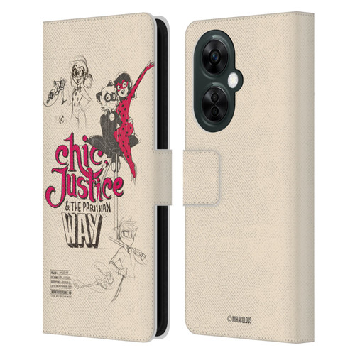 Miraculous Ladybug Sketches Chic Justice Leather Book Wallet Case Cover For OnePlus Nord CE 3 Lite 5G