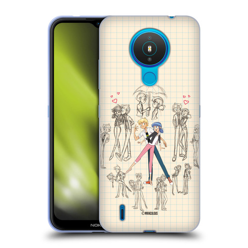 Miraculous Ladybug Sketches Marinette And Adrien Soft Gel Case for Nokia 1.4