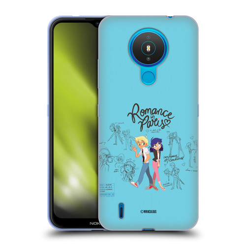 Miraculous Ladybug Sketches Romance In Paris Soft Gel Case for Nokia 1.4