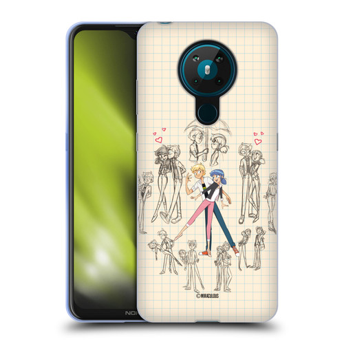 Miraculous Ladybug Sketches Marinette And Adrien Soft Gel Case for Nokia 5.3