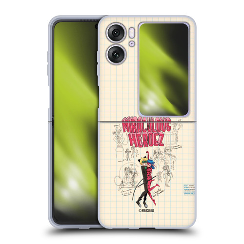 Miraculous Ladybug Sketches Ladybug And Cat Noir Soft Gel Case for OPPO Find N2 Flip