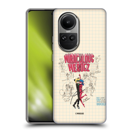 Miraculous Ladybug Sketches Ladybug And Cat Noir Soft Gel Case for OPPO Reno10 5G / Reno10 Pro 5G