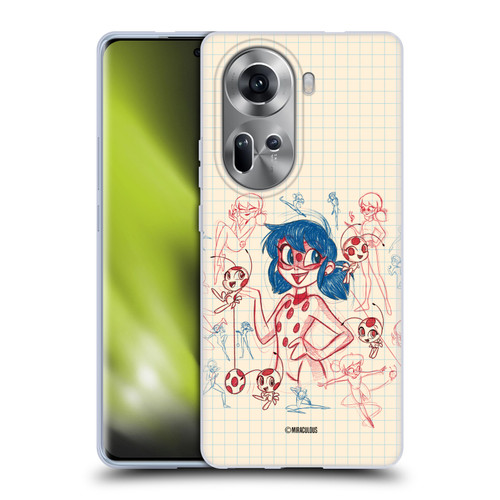 Miraculous Ladybug Sketches Ladybug Soft Gel Case for OPPO Reno11