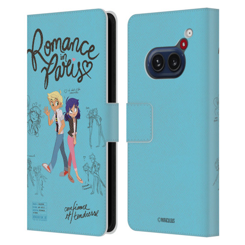 Miraculous Ladybug Sketches Romance In Paris Leather Book Wallet Case Cover For Nothing Phone (2a)