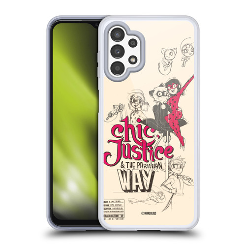Miraculous Ladybug Sketches Chic Justice Soft Gel Case for Samsung Galaxy A13 (2022)