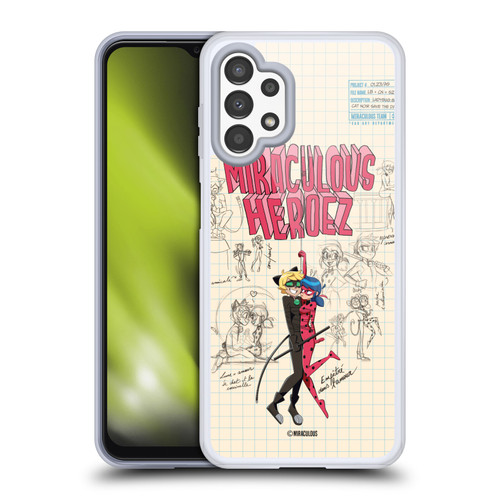 Miraculous Ladybug Sketches Ladybug And Cat Noir Soft Gel Case for Samsung Galaxy A13 (2022)