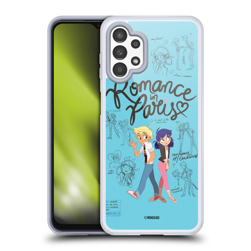 Miraculous Ladybug Sketches Romance In Paris Soft Gel Case for Samsung Galaxy A13 (2022)