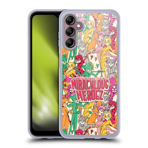 Miraculous Ladybug Sketches Heroes Pattern Soft Gel Case for Samsung Galaxy A14 5G