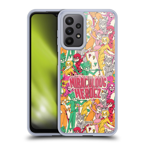 Miraculous Ladybug Sketches Heroes Pattern Soft Gel Case for Samsung Galaxy A23 / 5G (2022)