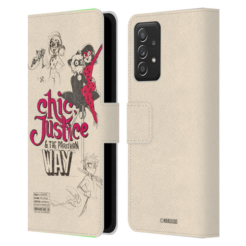 Miraculous Ladybug Sketches Chic Justice Leather Book Wallet Case Cover For Samsung Galaxy A53 5G (2022)
