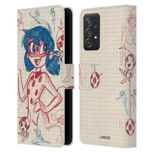 Miraculous Ladybug Sketches Ladybug Leather Book Wallet Case Cover For Samsung Galaxy A53 5G (2022)